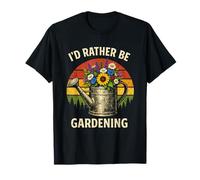 I'd Rather Be Gardening Vintage Watering Can Flowers T-Shirt