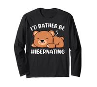 I'd Rather Be Hibernating Pajamas Bear Shirt Long Sleeve T-Shirt