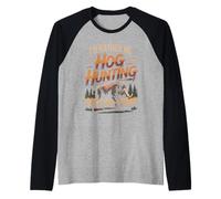 I'd Rather Be Hog Hunting Wild Boar Hunter Raglan Baseball Tee
