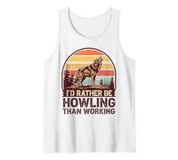 I'd Rather Be Howling Than Working Wolf Tank Top