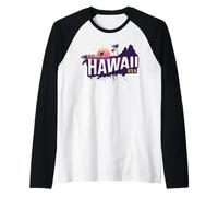 I'd Rather Be in Hawaii USA - Funny Hawaiian Sunset Raglan Baseball Tee