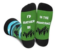 I'D RATHER BE IN THE MOUNTAINS Funny Socks Gift for Men Women Dad Teen Boys