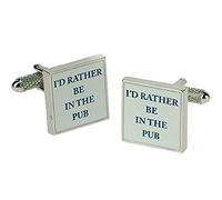 I'd Rather be in the Pub Cufflinks in Gift Box - Onyx-Art London CK601