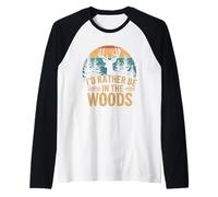 I'd Rather Be in The Woods Deer Hunting Raglan Baseball Tee