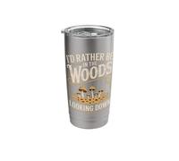 Id Rather Be in The Woods Looking Down Camping Stainless Steel Insulated Tumbler