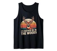 I'd Rather Be in Woods Deer Hunting Tank Top