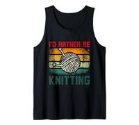 I'd Rather Be Knitting Lover Craft Life Knitting Tank Top