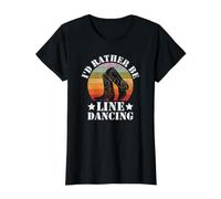I'd Rather Be Line Dancing Funny Line Dancing Value Graphic T-Shirt, Women, Black, S