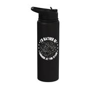 I'd Rather Be Looking At The Stars Planets Astronomy Space Stainless Steel Insulated Water Bottle