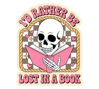 I'd Rather Be Lost In A Book Charms for Kindle for Phone, Dust Plug Charm 1.5 Inches Skeleton, Book Lover, Bookworm Life Lightning/Type C Charging Port Acrylic Material Accessories for E-Reader Gifts