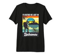 I'd Rather Be Lost in Bahamas Trip Souvenir Vacation Tour Premium T-Shirt