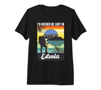I'd Rather Be Lost in Estonia Trip Souvenir Vacation Tour Premium T-Shirt