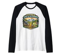 I'd Rather Be Lost in The Woods Than Found in The Office Raglan Baseball Tee