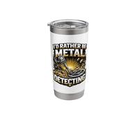 I'd Rather Be Metal Detecting Detector Gold Design Stainless Steel Insulated Tumbler