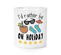 I'd Rather Be On Holiday Makeup Brush Pencil Pot
