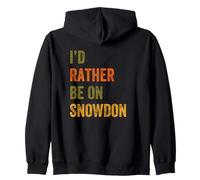 I'd Rather Be On Mount Snowdon Wales Retro Vintage Text Zip Hoodie
