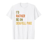 I'd Rather Be On Scafell Pike Lake District Retro Text Value Graphic T-Shirt, Men, White, XL