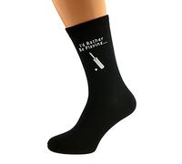I'd Rather be Playing Cricket with Cricket Bat Image Design Mens Black Cotton Rich Socks