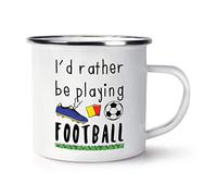 I'd Rather Be Playing Football Retro Enamel Mug Cup