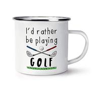 I'd Rather Be Playing Golf Retro Enamel Mug Cup