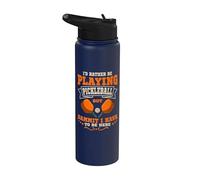 I'd Rather Be Playing Pickleball Funny Pickleball Paddle Stainless Steel Insulated Water Bottle