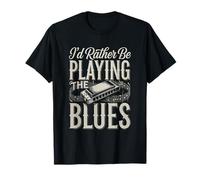 I'd Rather Be Playing The Blues Harmonica T-Shirt