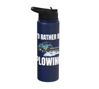 Id Rather Be Plowing Snow Plow Stainless Steel Insulated Water Bottle