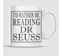 I'd Rather be Reading Doctor Dr. Seuss Black and White Ceramic Mug New Unique Easy Gift for All Occasions