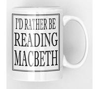 I'd Rather be Reading Macbeth Black and White Ceramic Mug New Unique Easy Gift for All Occasions