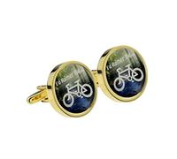 I'd Rather Be Riding my Bike Gold Plated Round Cufflinks