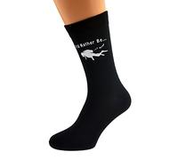 I'd Rather be Scuba Diving with Diver Image Design Mens Black Cotton Rich Socks