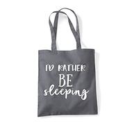I'd rather be sleeping lazy statement [CM17FLS] tote shopping bag - Dark Grey