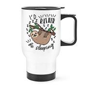 I'd Rather Be Sleeping Sloth Travel Mug Cup with Handle