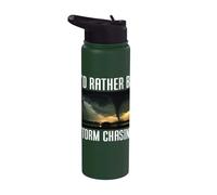 I'd Rather Be Storm Chasing Tornado Chaser Weather Stainless Steel Insulated Water Bottle