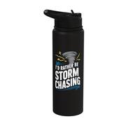 I'd Rather be Storm Chasing Tornado Storm Chaser Stainless Steel Insulated Water Bottle