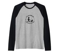 Id Rather Be Walking My Dog Pet Lover Raglan Baseball Tee, Men, Black/Athletic Heather, L