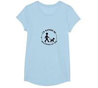 Id Rather Be Walking My Dog Pet Lover T-Shirt, Girls, Baby Blue, XS