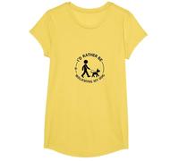 Id Rather Be Walking My Dog Pet Lover T-Shirt, Girls, Lemon, XS