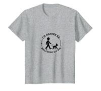 Id Rather Be Walking My Dog Pet Lover T-Shirt, Kids, Heather Grey, 2 Years