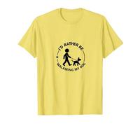 Id Rather Be Walking My Dog Pet Lover T-Shirt, Men, Lemon, L