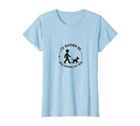Id Rather Be Walking My Dog Pet Lover T-Shirt, Women, Baby Blue, XL