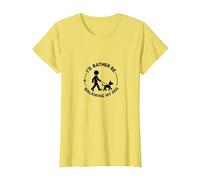 Id Rather Be Walking My Dog Pet Lover T-Shirt, Women, Lemon, XL