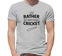I'd Rather Be Watching Cricket - Mens T-Shirt - Ash - Large