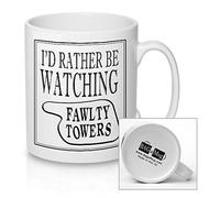 I'd rather be watching FAWLTY TOWERS Black and white Ceramic Mug New unique easy gift for all occasions