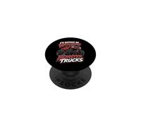 I'd Rather Be Watching Monster Trucks Racing Funny Red Truck PopSockets Adhesive PopGrip