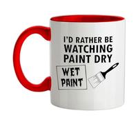 I'd Rather Be Watching Paint Dry - 11oz - Ceramic Two-Tone Mug for Coffee/Tea - Red/White - One Size