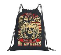 I'D Rather Die On My Feet Than Live On My Knees Unisex Drawstring Bag Waterproof Drawstring Backpack Adjustable String Backpack For Swim Football Travel