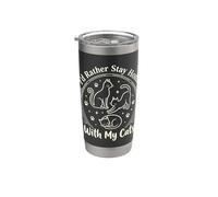 I'd Rather Stay Home with My Cats Stainless Steel Insulated Tumbler