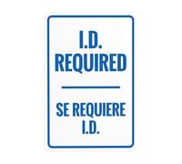 Id Required Bilingual Warning,Visitor Security Metal Signs for Busines Home Outdoor Indoor Road Yard Garage Street Wall Caution Decor 12x8 Inch
