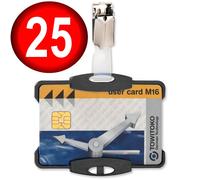 DURABLE Pass Holder Dual Security with Clip 54x85mm Black Pack of 25 8118/01